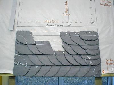 Bekleidung einer Wand in altdeutscher Deckung mit Gegengebinde