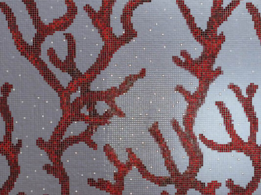 Mosaik mit Korallenmotiv - Lieferung des Mosaiks in Elementen mit vorderseitiger Papierverklebung 