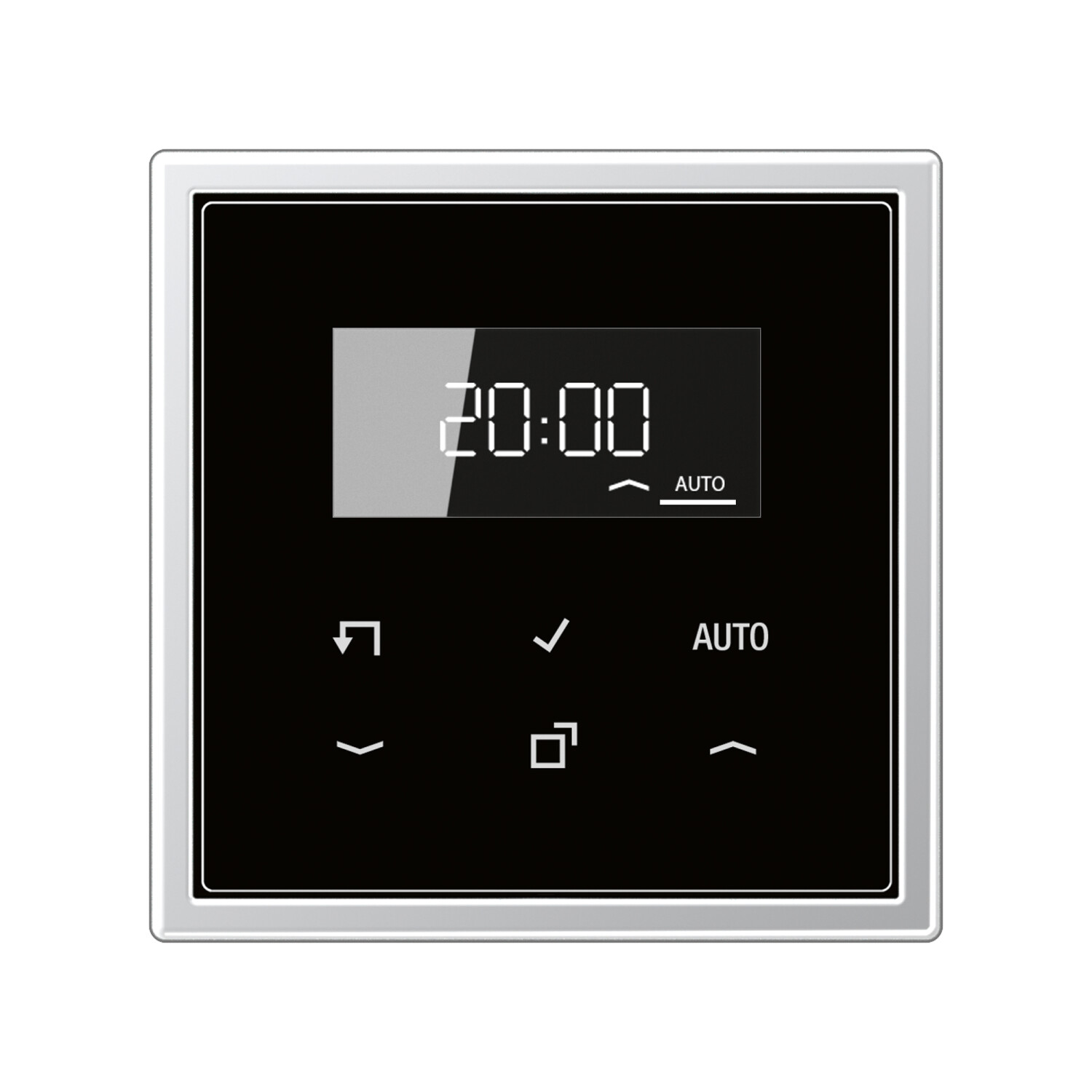 Timer Standard mit Display für das LB-Management im Schalterprogramm LS 990 aus Glanzchrom