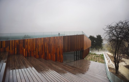 Treppe und begehbare Dachlandschaft