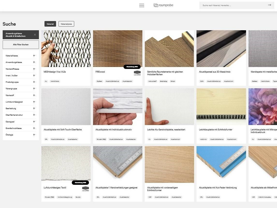 In der umfangreichen Datenbank können User nach den unterschiedlichsten Werkstoffen recherchieren, wobei alle Materialien logisch kategorisiert sind.