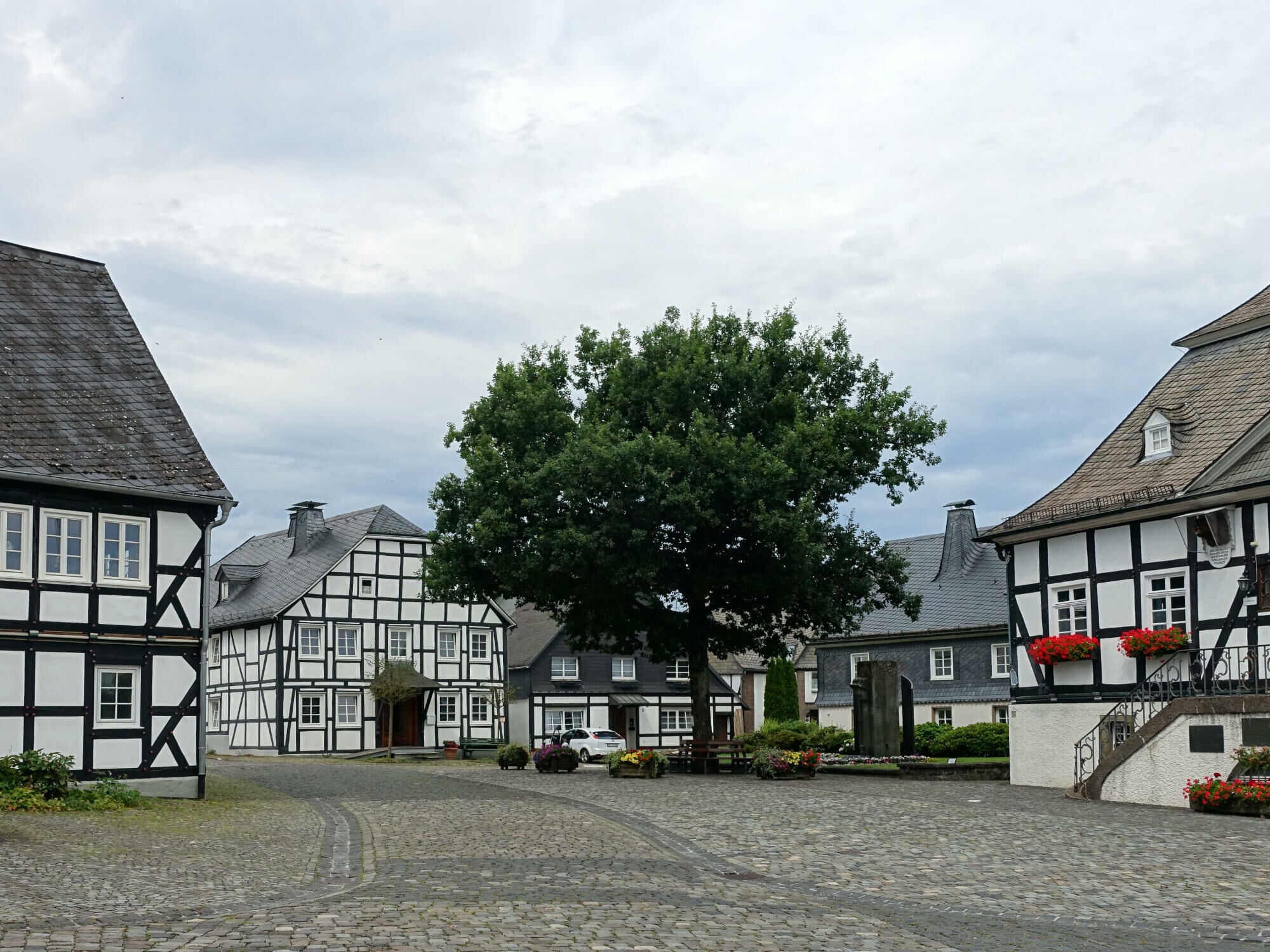 Sichtfachwerk, das unbedingt erhalten bleiben soll in Eversberg, einem Stadtteil des nordrhein-westfälischen Meschede.