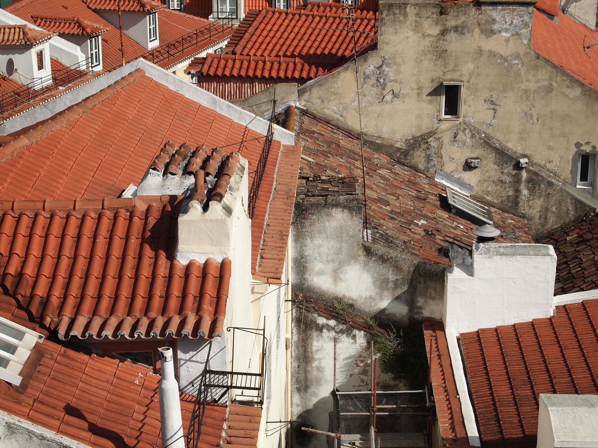 Dächer mit Tondachziegeln in Lissabon