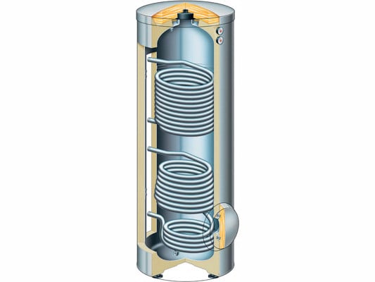 Bivalenter solarer Warmwasserspeicher