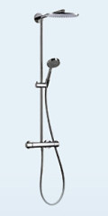 Brauseset mit Handbrause, Brausestange und Thermostat