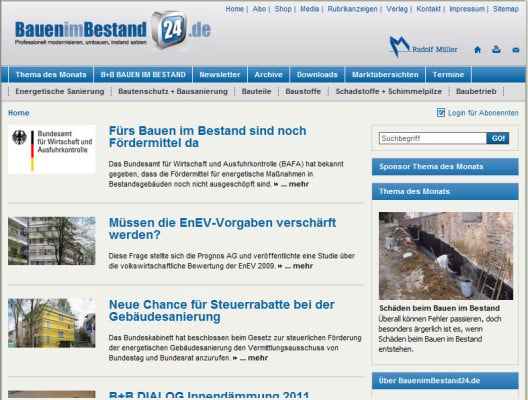 Online-Dienst Bauen im Bestand