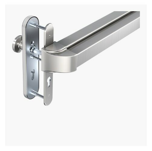 Panik- und Verschlusssystem EPN 2000 II Si-Langschild-Garnitur mit Aluminium F1 Oberfläche (silberfarbig beschichtet)