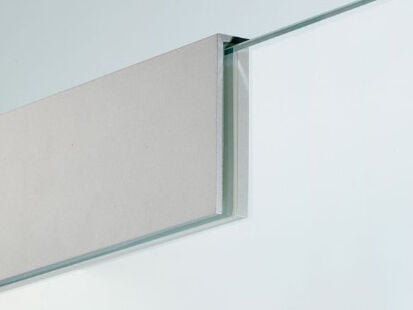 Glastürklemmschuh aus Aluminium zur Befestigung des ECO Türschließers an einer Glastür