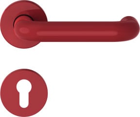 Roter Türbeschlag aus Kunststoff 
