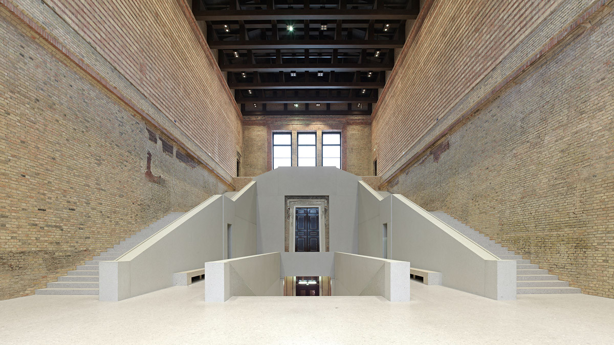Gestrahlter und geschliffener Beton im Neuen Museum, Berlin, Architekten: David Chipperfield, London/Berlin
