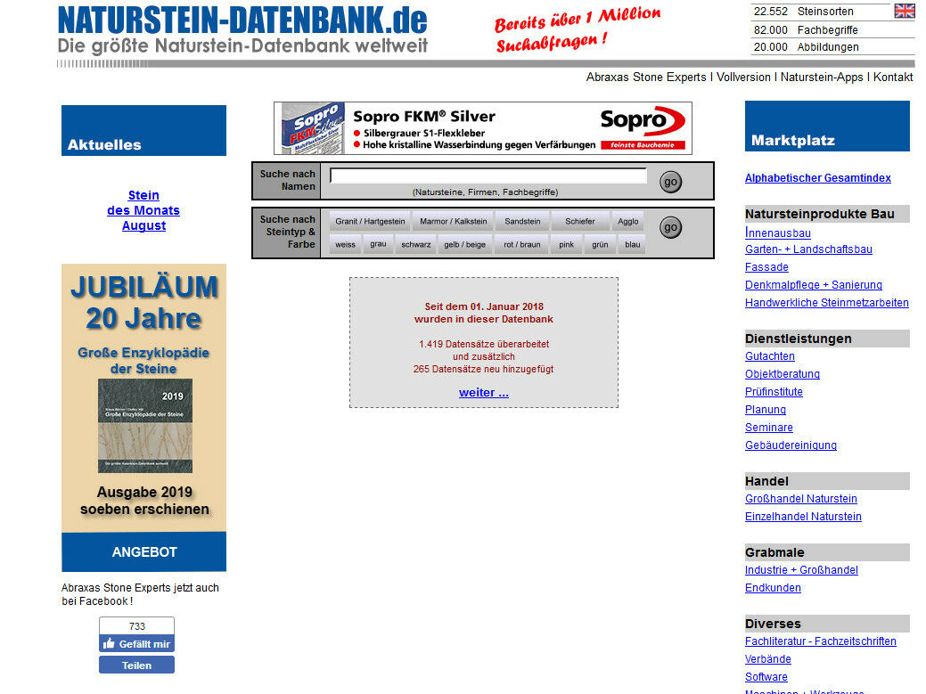 Naturstein-Datenbank