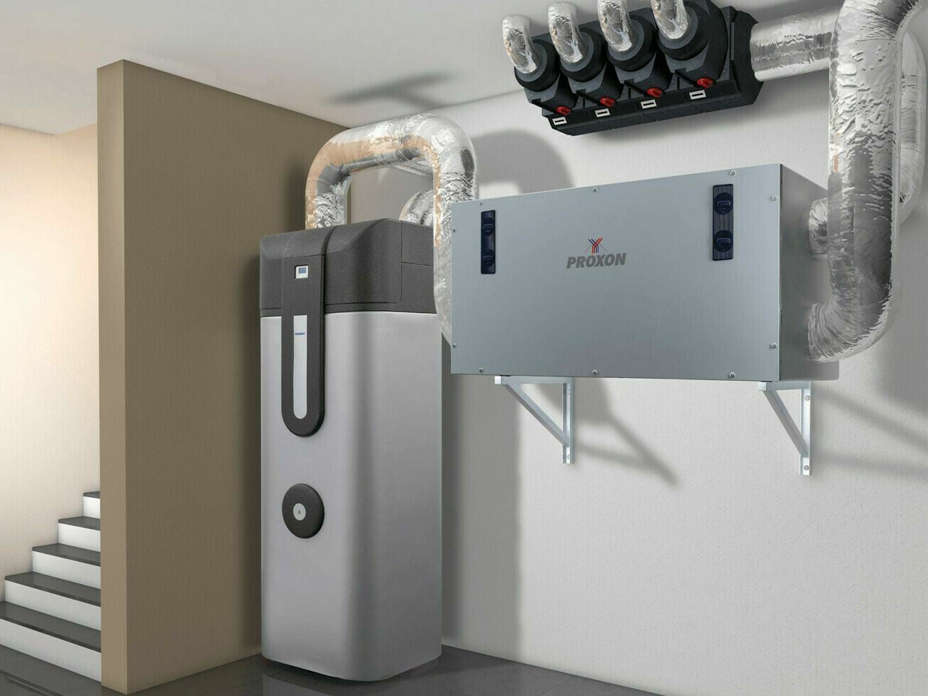 Zentrales Be- und Entlüftungssystem mit Wärmerückgewinnung