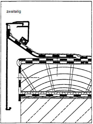 Zweiteiliger Dachrandabschluss mit durchgehender Klemmung, Detailskizze