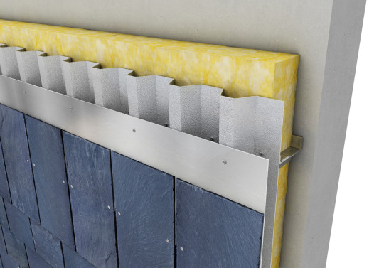 System der Schieferfassade mit Mineralwolledämmung