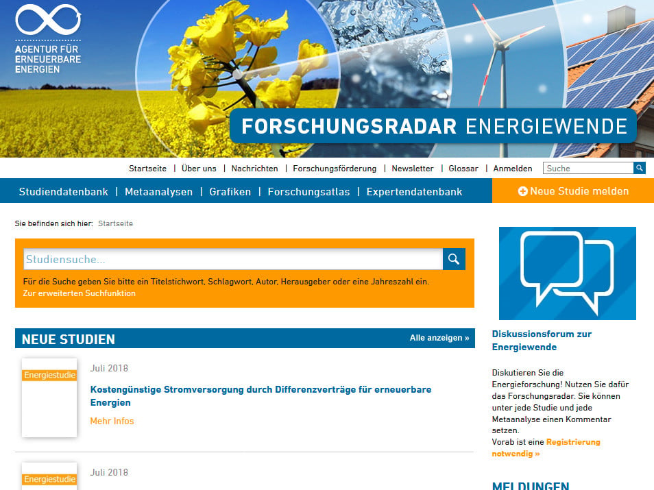 Forschungsradar Erneuerbare Energien
