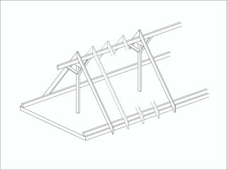 Schema eines Pfettendachs mit einfach stehendem Stuhl