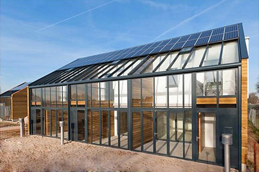 Südansicht Hoffassade mit Wintergarten, Haus Kastanje