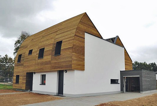 Nordostansicht Doppelhaus, Typ Kastanje