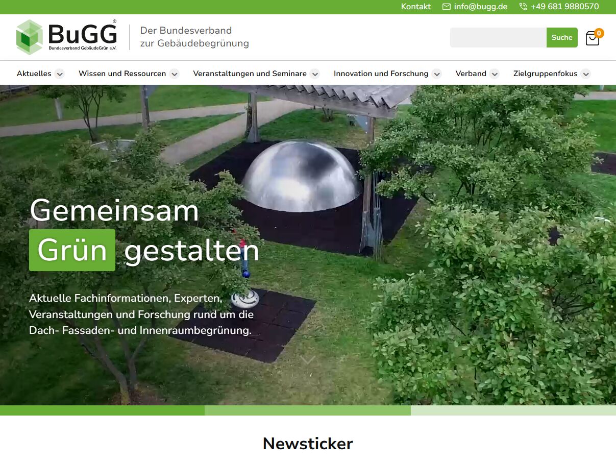 website des Bundesverbands zur Gebäudebegrünung