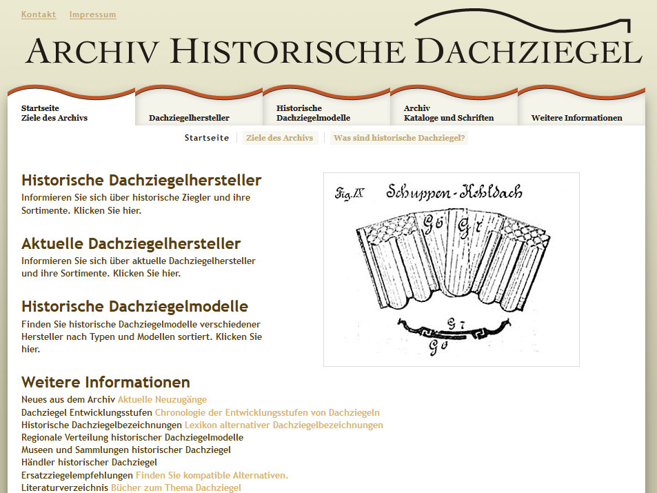 Archiv für historische Dachziegel