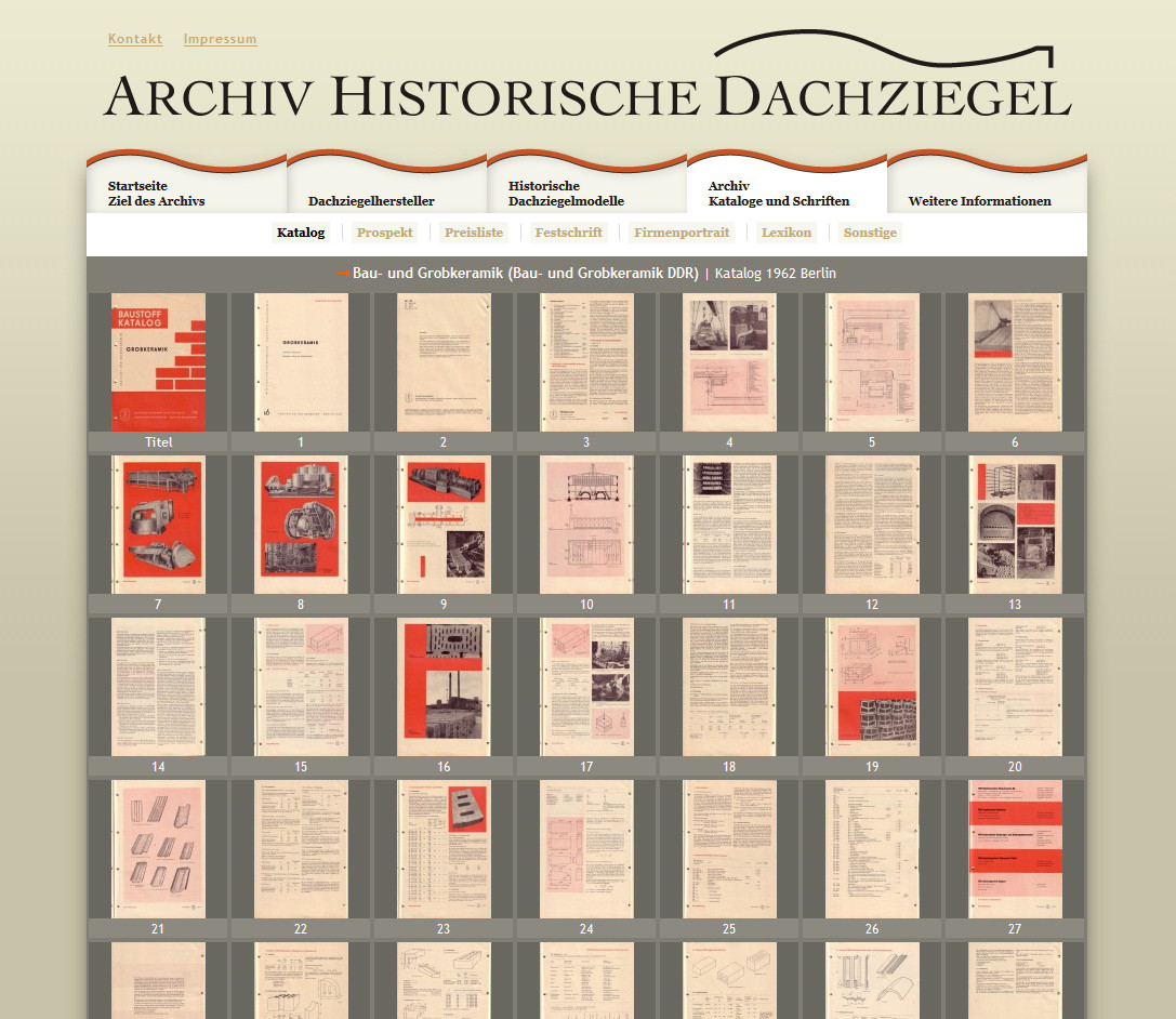 Archiv für historische Dachziegel