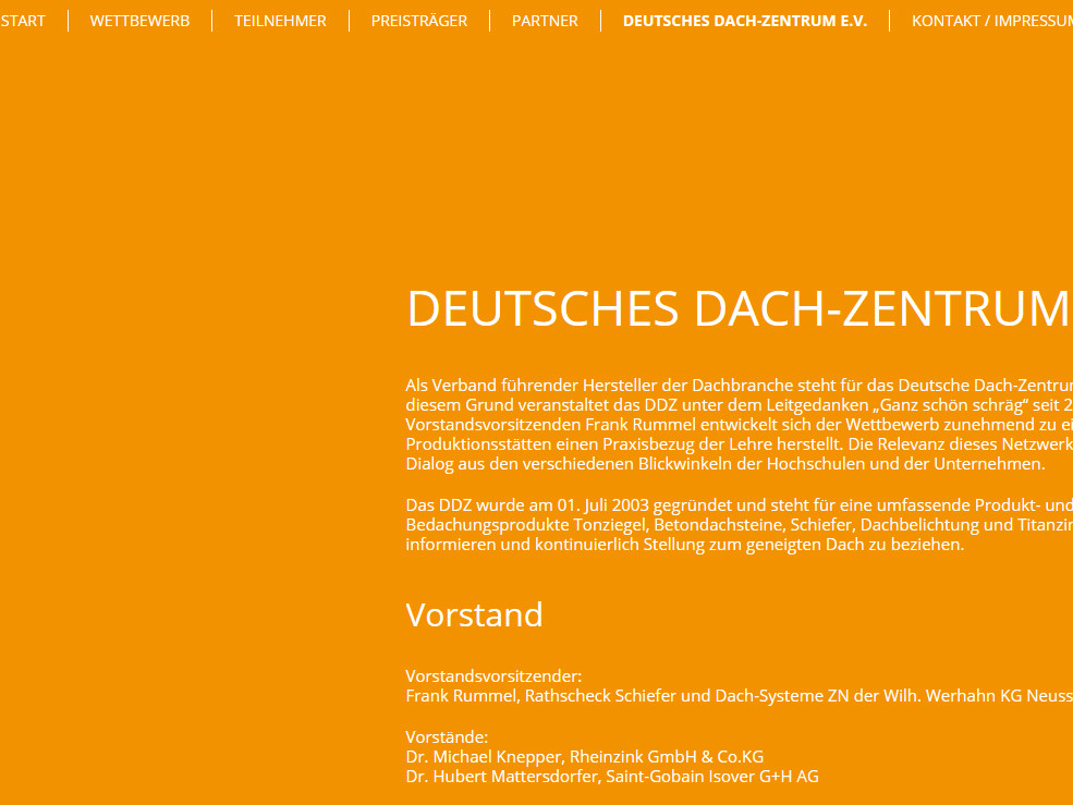 Dach-Plattform für Planer, Verarbeiter und Studierende