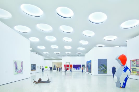 Die neue Gartenhalle wird in kleinere, kabinettartige Ausstellungsräume mit einer individuellen Beleuchtung aufgeteilt