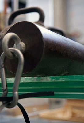 Resttragfähigkeitsversuch an einem Verbundsicherheitsglas 