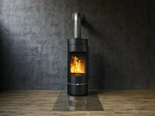 Der Kaminofen Logastyle Pulsus von Buderus erzielt eine hohe Raumheizungs-Energieeffizienz.