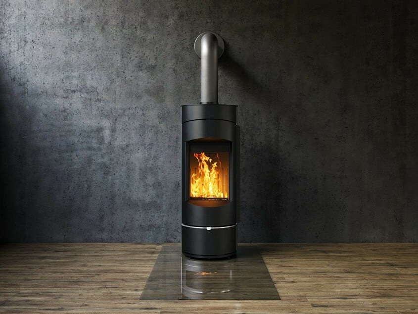 Der Kaminofen Logastyle Pulsus von Buderus erzielt eine hohe Raumheizungs-Energieeffizienz.