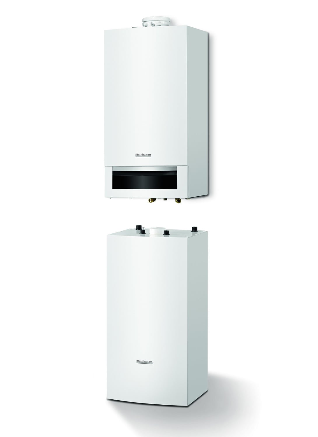 Gas-Brennwertgerät mit unten stehendem Warmwasserspeicher