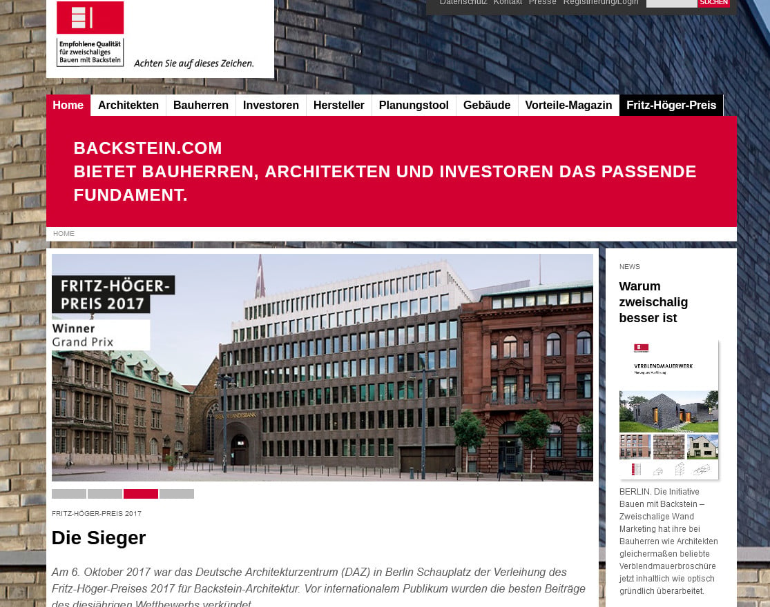 Bauen mit Backstein – Zweischalige Wand Marketing