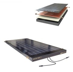 Kombiniertes Solarmodul mit integrierter Wärmetauscherplatte aus Kupfer