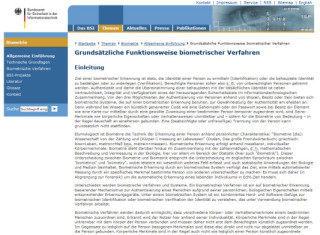  BSI-Kurzinformationen Biometrie