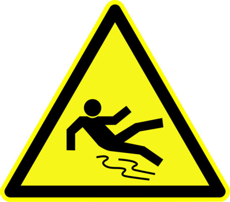 Warnschild zur Rutschgefahr