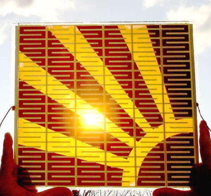 Prototyp eines Farbstoffsolarzellenmoduls