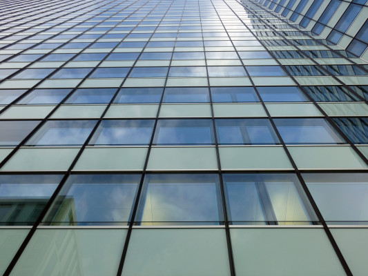 Ansicht der neuen Elementfassade