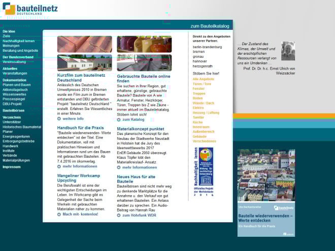 bauteilnetz deutschland nachhaltig bauen linkliste baunetz wissen