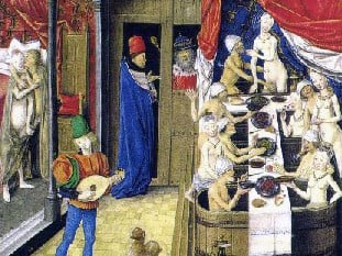 Darstellung eines mittelalterlichen Badehauses