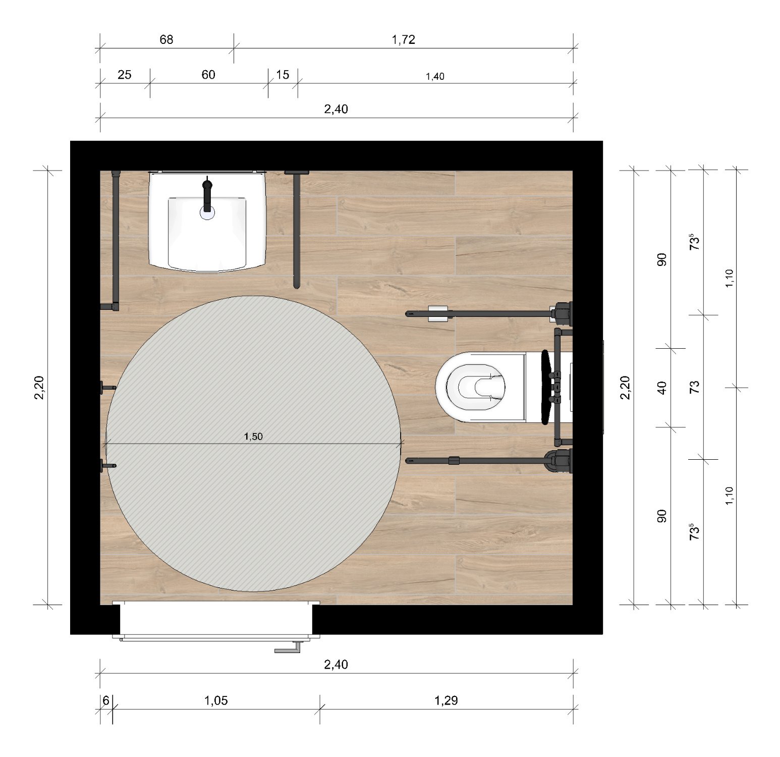 Grundriss Behinderten WC