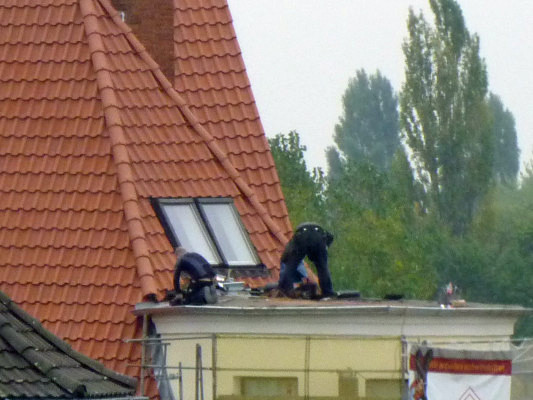 Zu sanierendes Flachdach auf einem Erker