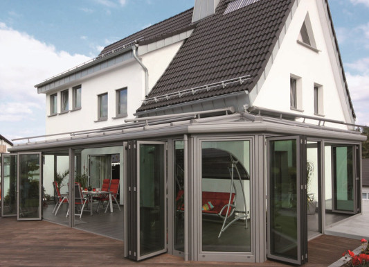 Wintergarten mit Falt-Schiebe-System