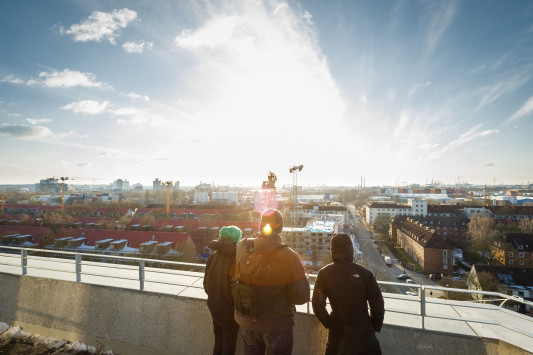 Aussicht über die Hansestadt und Teile des IBA-Geländes