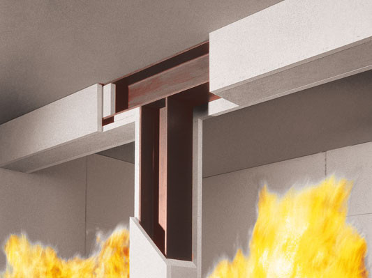 Schutz von Stahlbauteilen vor zu schneller Erhöhung der Temperatur mit Gipskartonplatten