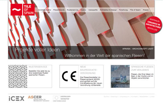 Plattform spanischer Fliesenhersteller