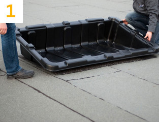 Stapelbare Tragschale aus Polyethylen