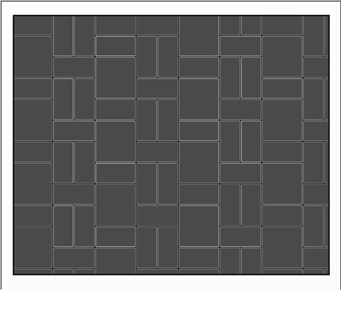 Blockverbände können auch als Varianten mit quadratischen Platten und einer zusätzlichen halben Platte verlegt werden