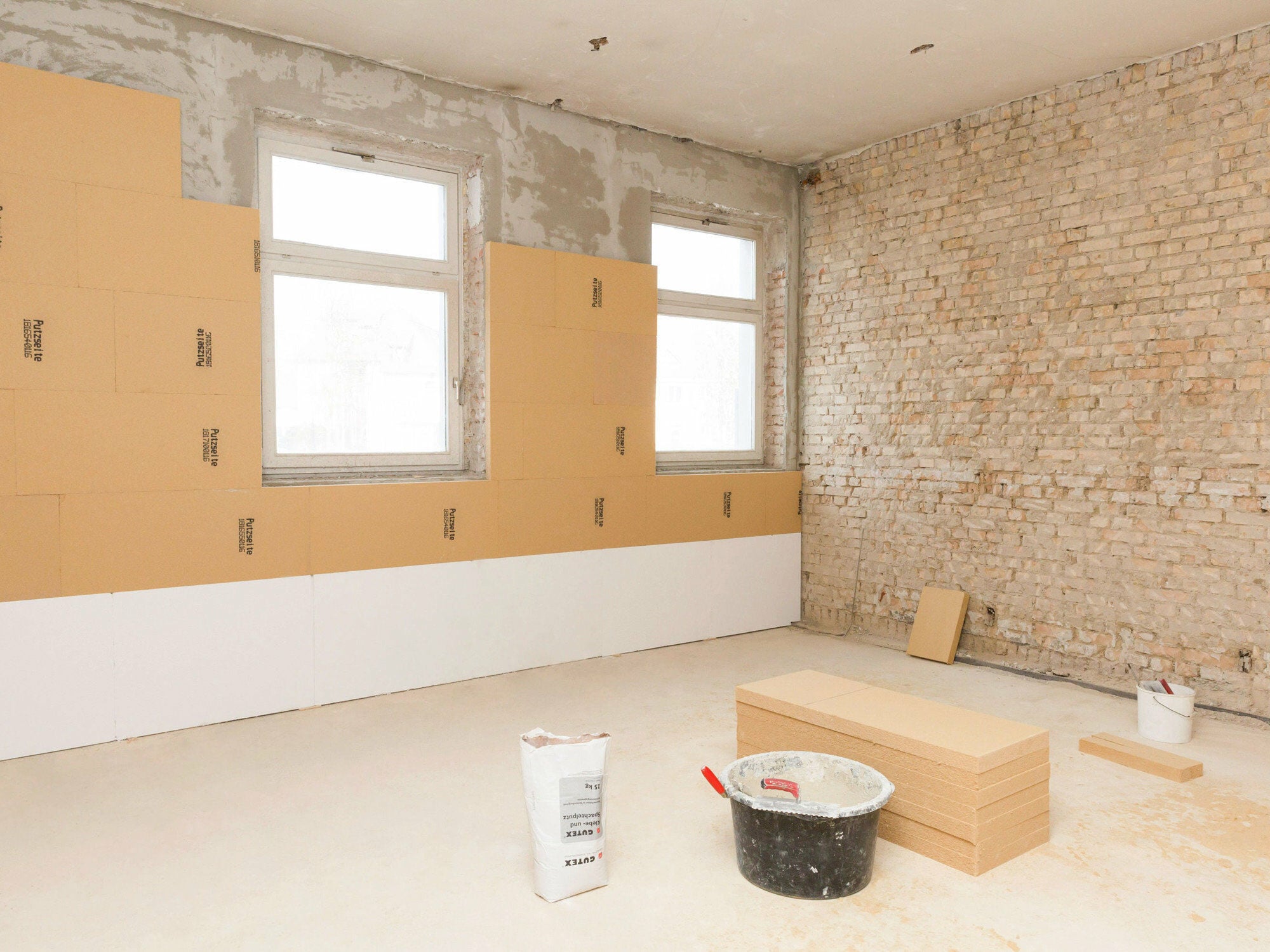 Beispiel einer Innendämmung aus Holzfaserplatten: Thermoroom von Gutex