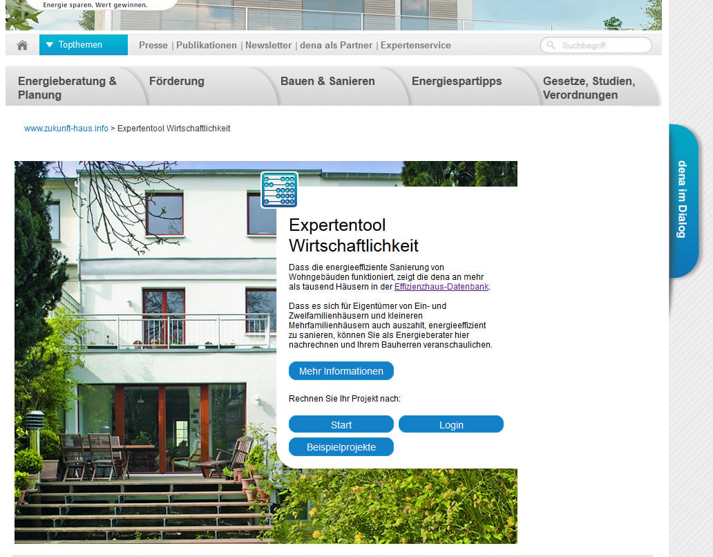 Expertentool Wirtschaftlichkeit