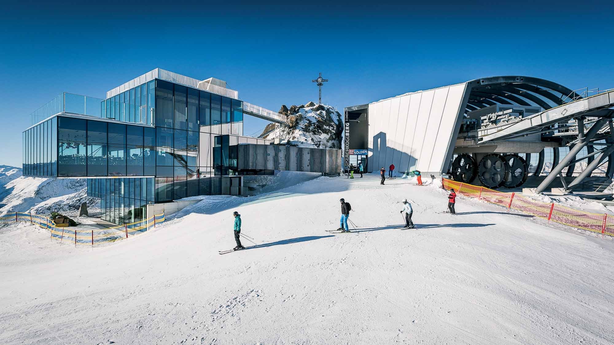 Referenzgebäude Bergrestaurant Ice Q bei Sölden (Aluminiumfassade)